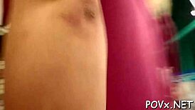 Glamorous bitch performing pov blowjob hardcore