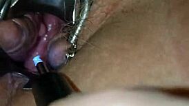 OMG, she's inserting those anal beads deep into her cervix! 😲