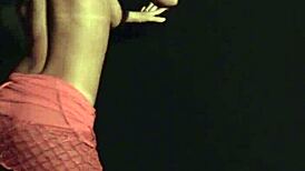 Sex4u com incredible strip-tease by Thaina Perez, ripping clothes and dancing seductively.