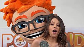 brunette hottie maddy may shows her cock manipulating skills