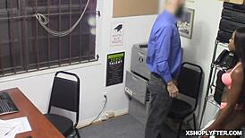 teen tori montana bends over office table for choking doggystyle punishment