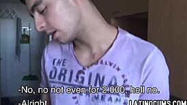 Young Amateur Latino Boy Paid for Bareback Anal with Gay Filmmaker