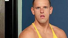 Shane Cook catches twink Dallas Preston jerking, leading to wild face fucking