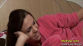 teen teasing small cock on webcam