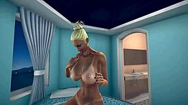 Janice Twists Peeing in Bathroom!