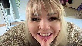 Hey blonde, can you handle this throatpie cum after orgasm blowjob?