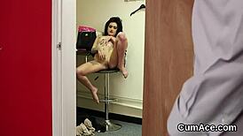 nasty beauty sucking jizm in blowbang bukkake cumshot facial