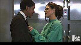 hot brunette doctor india summer works a big cock. she sucks and fucks at the hospital.