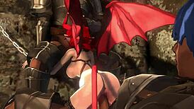 Succubus neukt ridders in 3D hentai
