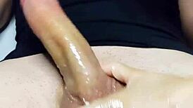 watch her oiled handjob make him cum on those tits. does it excite you?