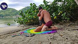 Girlfriend Gets Fucked On Beach With Morning Cum