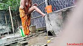 indian milf wife gets outdoor doggystyle fucking in homemade video