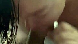Intense blowjob with a hot Mexican babe sucking deep.