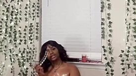 Oil Down My Hairy Fat Pussy For Masturbation