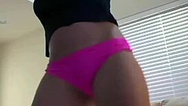 dancing blonde teen teasing in panties