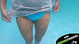 relaxing underwater blowjob with asian couple in group pov sucking and licking