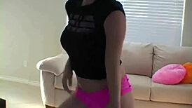 dancing blonde teen teasing in panties