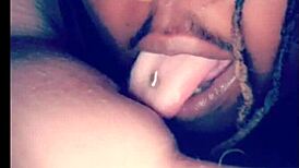 Ebony Slut Squirts On Tongue