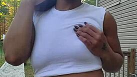 Outside Peeing My Shorts, Slurping and Spitting on Shirt While Neighbors Watch