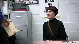 hey jessica ryan, caught shoplifting with that sexy short hair, now you're getting rough fucked for it. what did you think would happen with that hot brunette ass?