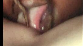 Ebony Slut Squirts On Tongue