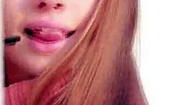 sensual lesbian kissing in stockings and lingerie, blonde beauties exploring each other