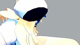 naked anime girl and futanari dancing naked in the yard, so enticing