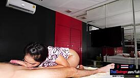 Milf Amateur Thai Cutie Gives Hot Sex Massage with Blowjob and Fucking