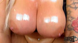 Kevin's custom oiled ass cowgirl fuck intensely.