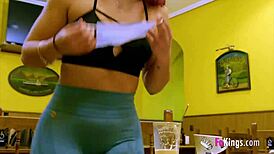 Rosie debuts in porn as old guy watches her bubble butt doggystyle