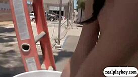 Lovely badass babes had fun swinging naked in the open air.