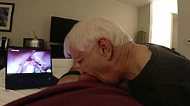 Old horny grandpa enjoys a long, eager sucking session in part 1