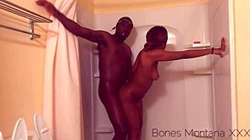 Blu Meree enjoys silent shower with cum in mouth and facial dripping