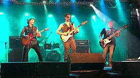 Cinnamon performs rock n roll live on the road