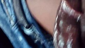 Hey, watch this red BBW suck dick in a car?