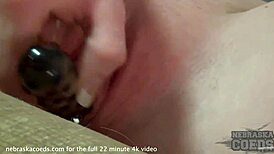 Hot College Girl Using Dildo on Camera First Time