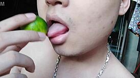 Intriguing Asian Chinese Babe Licking And Masturbating Passionately