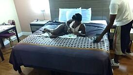 ebony teen couple having sex in amateur video