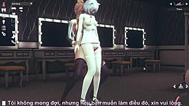 Thighjob girls ride friends in cowgirl style!