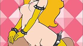 anime girl in stockings performs cowgirl riding