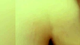 French babe rides and gets cum on her ass!