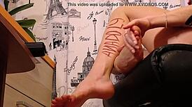 Sexy Bitch Caresses Her Legs for You!