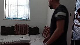 Young Wife Betrays Husband with Muscular Best Friend, Cuckold Unaware of Wet Pussy Orgasms