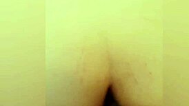 French babe rides and gets cum on her ass!