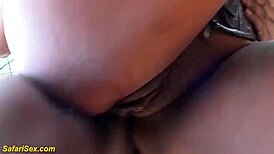 Crazy african milf rough backsead banged in latex