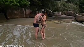 I took the redhead to the beach and we fucked without condom
