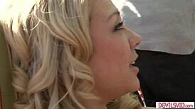 Petite Blonde Double Penetrated By Three Black Guys