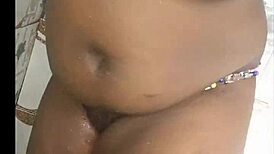 ebony fucking herself in the bathroom