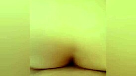 French babe rides and gets cum on her ass!