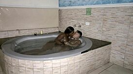 Bath Fun With Lots Of Milk In Mouth